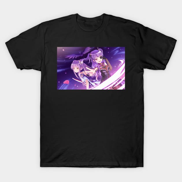 Minato Yukina and Udagawa Ako (Keqing & Fischl) T-Shirt by Despuntater